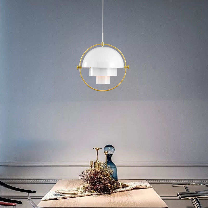 Rollover Quart-Sphere Pendant Lighting Postmodern Metal Single Restaurant Hanging Light