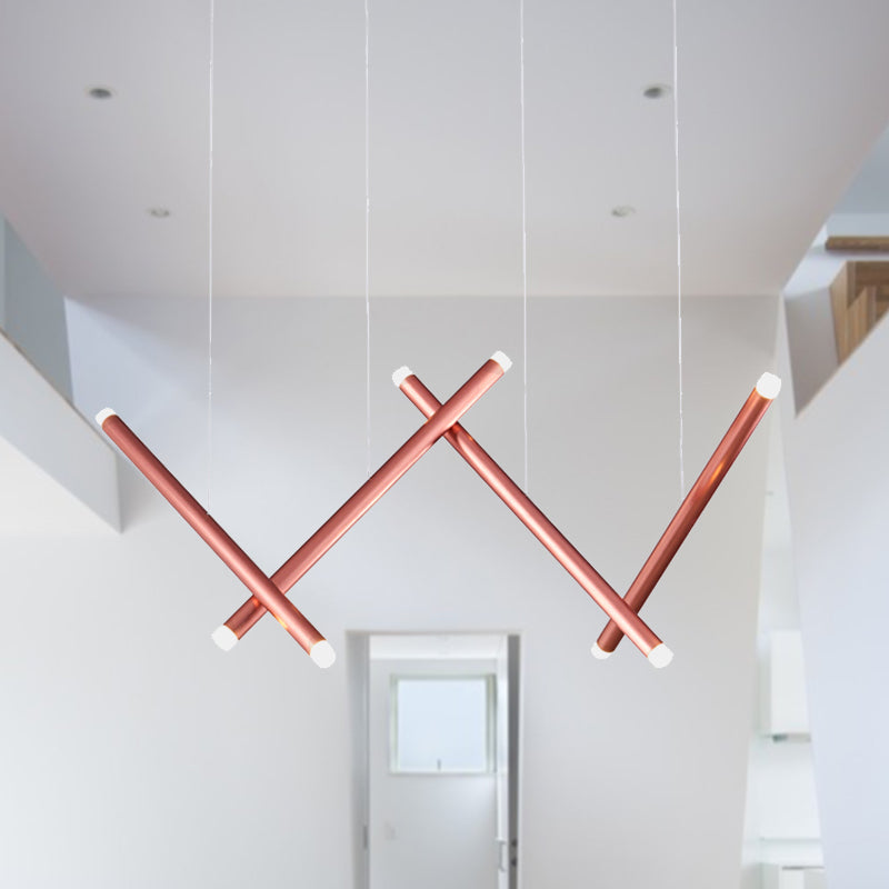 Tubería de cilindro techo de techo luz de aluminio rosa oro/rosa/amarillo LED LED LIGHTIVE para comedor en cálido/blanco