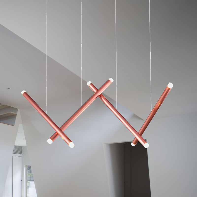 Tubería de cilindro techo de techo luz de aluminio rosa oro/rosa/amarillo LED LED LIGHTIVE para comedor en cálido/blanco