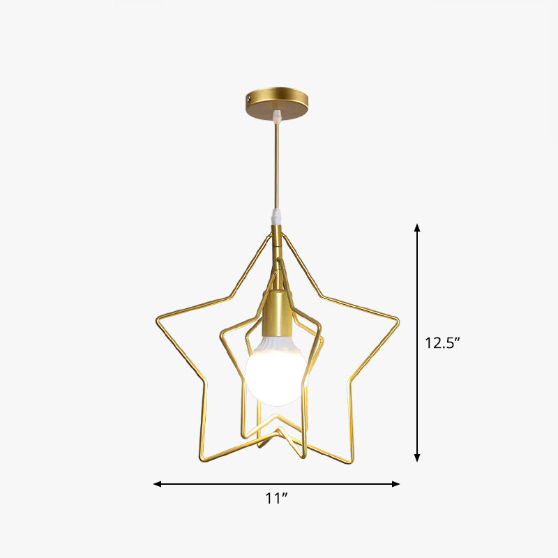 Metal Wire Cage Hanging Lamp Nordic Style Single Dining Room Ceiling Pendant Light in Gold