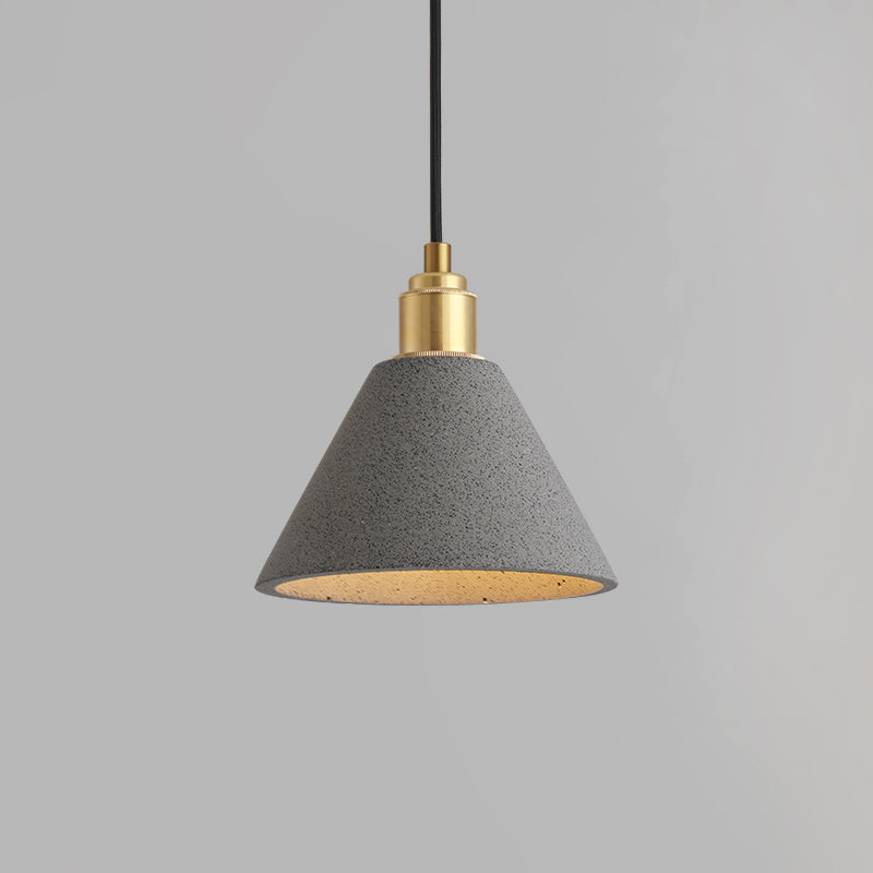 Concrete Conical Pendant Light Fixture Minimalist 1 Head Ceiling Suspension Lamp