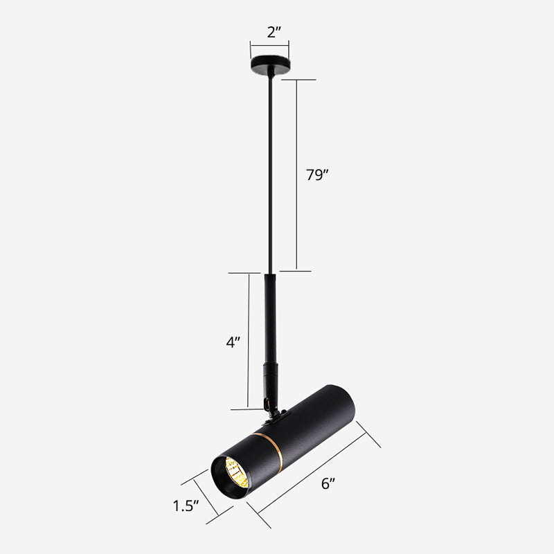 Simplicité Tube LED suspension de lampe suspendue en métal suspension Pendante Lumière en noir