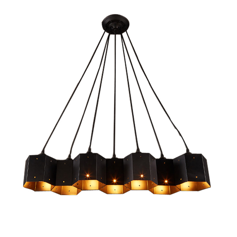 Honeycomb Island Affermazione Light Art Deco Black Finish METALE LUCE PER LA PAGA