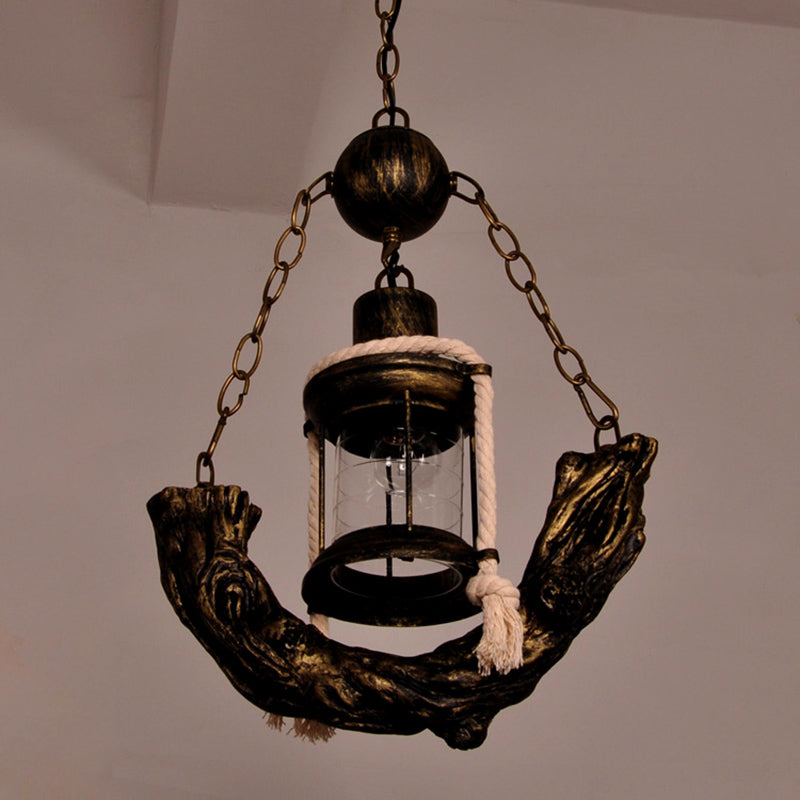 Lampada a sospensione del ristorante a forma di barca a vela in metallo nautico in bronzo 1 ciondolo per goccia in bronzo