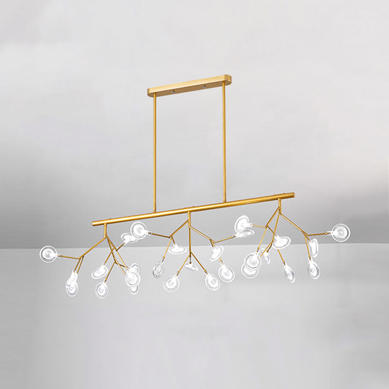 Minimalist Firefly Island Lamp Glass 27-Bulb Dining Room Suspended Lighting Fixture