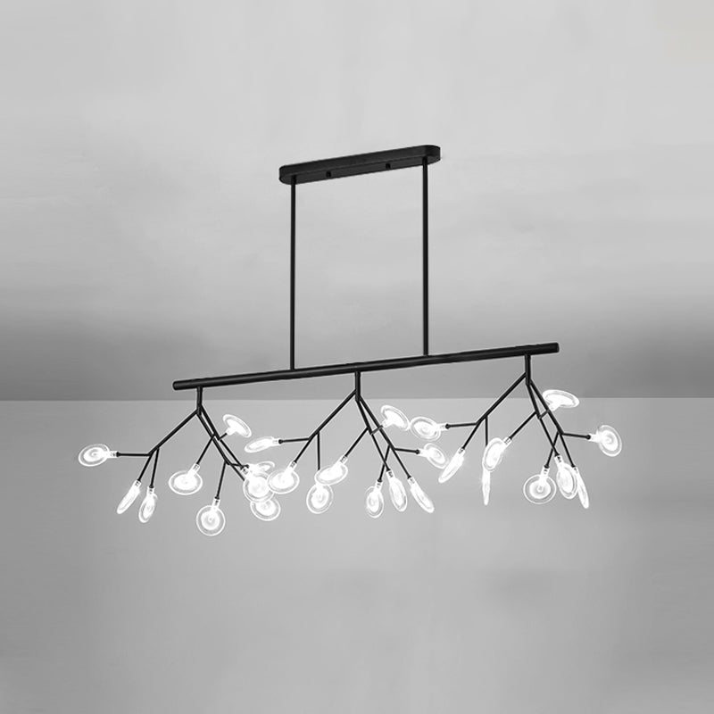 Minimalist Firefly Island Lamp Glass 27-Bulb Dining Room Suspended Lighting Fixture