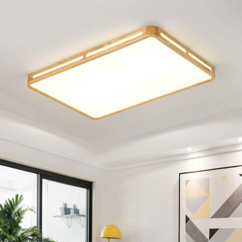 Rettangolo LED Lampada da incasso Stile Semplice Lampada Da Soffitto In Legno Soggiorno con Diffusore Acrilico