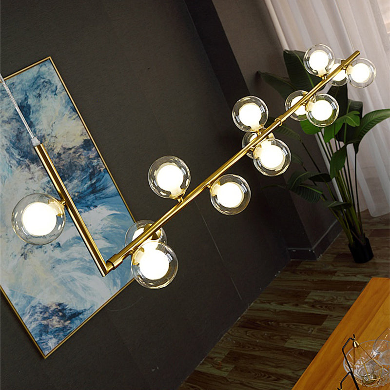 Ball Hanging Island Light Postmodern Glass Suspension Pendant Light for Dining Room