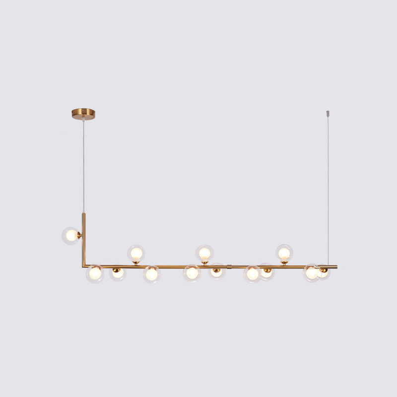Ball Hanging Island Light Postmodern Glass Suspension Pendant Light for Dining Room