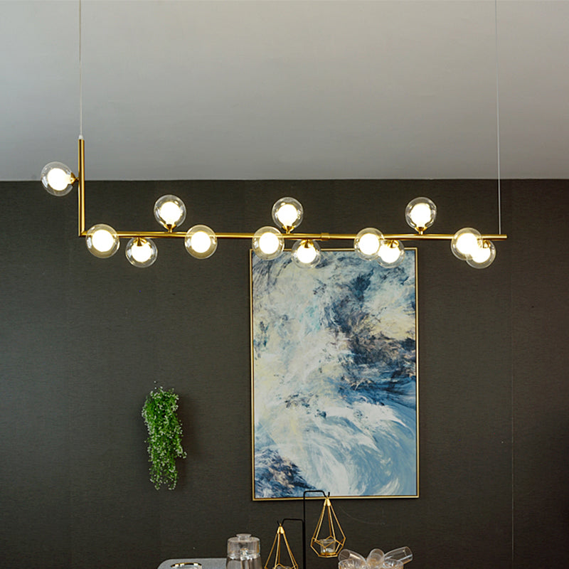 Ball Hanging Island Light Postmodern Glass Suspension Pendant Light for Dining Room