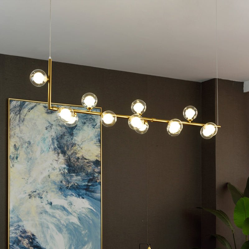 Ball Hanging Island Light Postmodern Glass Suspension Pendant Light for Dining Room