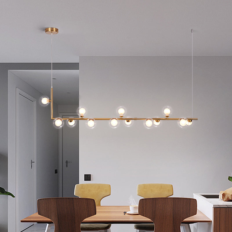 Ball Hanging Island Light Postmodern Glass Suspension Pendant Light for Dining Room
