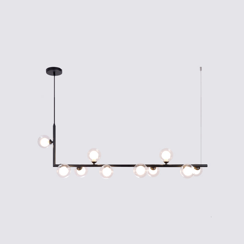 Ball Hanging Island Light Postmodern Glass Suspension Pendant Light for Dining Room