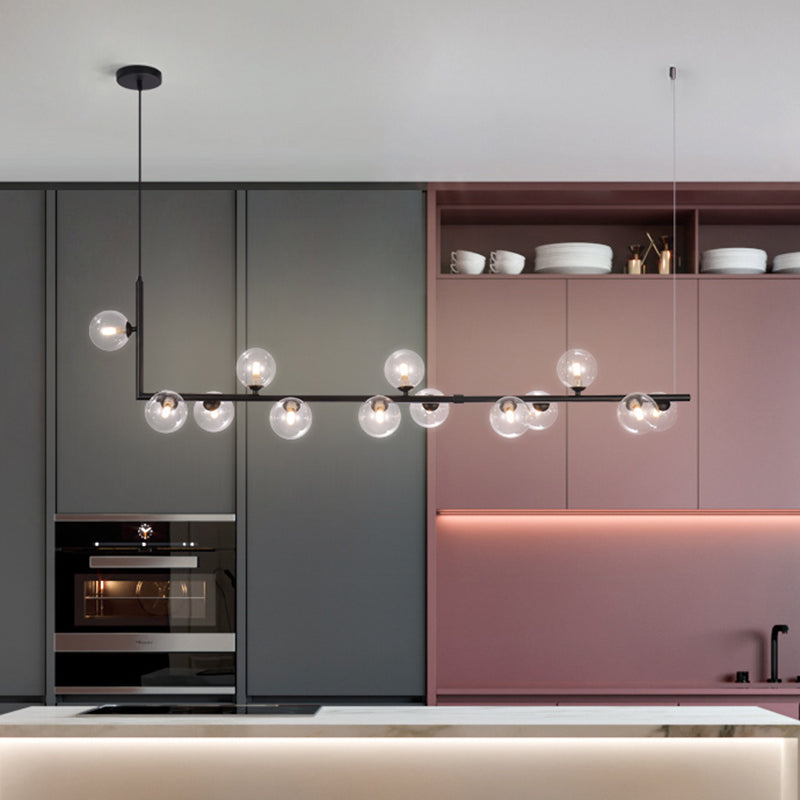 Ball Hanging Island Light Postmodern Glass Suspension Pendant Light for Dining Room