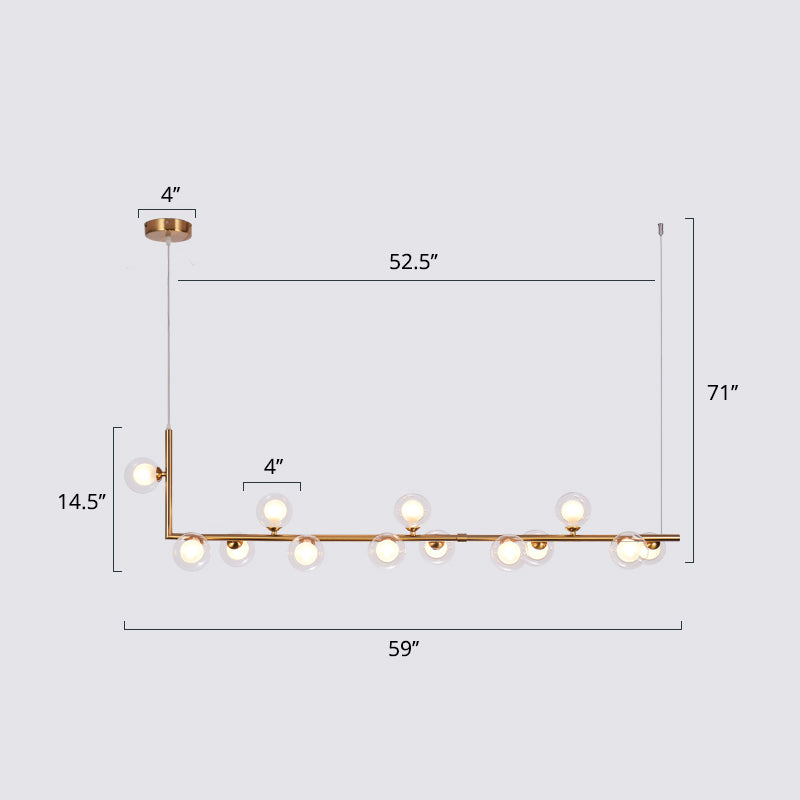 Ball Hanging Island Light Postmodern Glass Suspension Candant Light per sala da pranzo