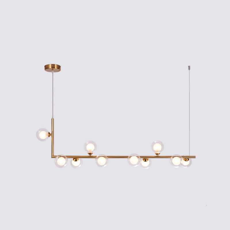 Ball Hanging Island Light Postmodern Glass Suspension Pendant Light for Dining Room