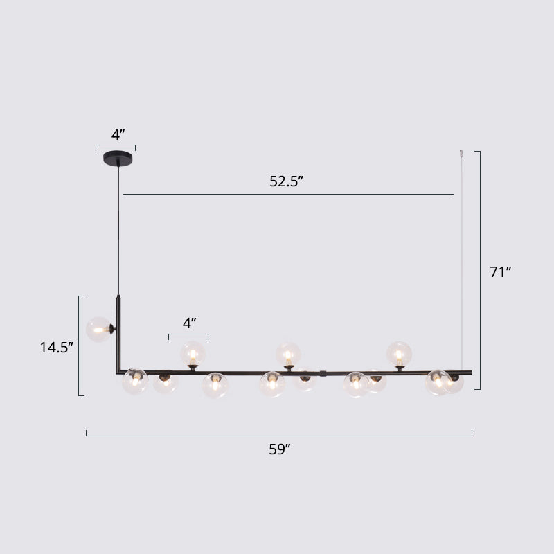 Ball Hanging Island Light Postmodern Glass Suspension Candant Light per sala da pranzo