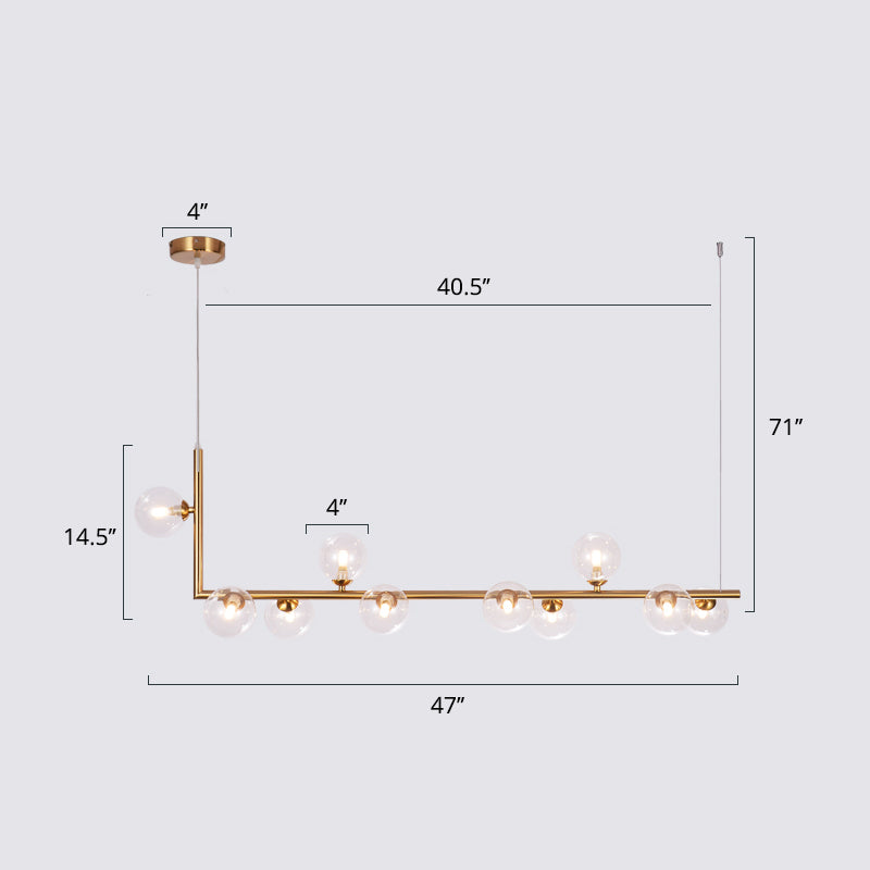 Ball Hanging Island Light Postmodern Glass Suspension Candant Light per sala da pranzo