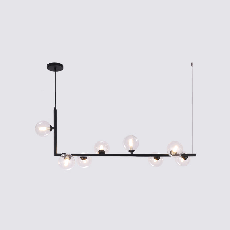 Ball Hanging Island Light Postmodern Glass Suspension Pendant Light for Dining Room