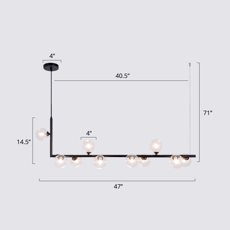 Ball Hanging Island Light Postmodern Glass Suspension Pendant Light for Dining Room