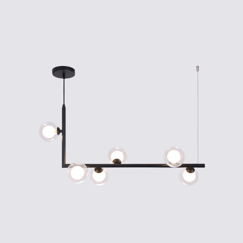 Ball Hanging Island Light Postmodern Glass Suspension Pendant Light for Dining Room