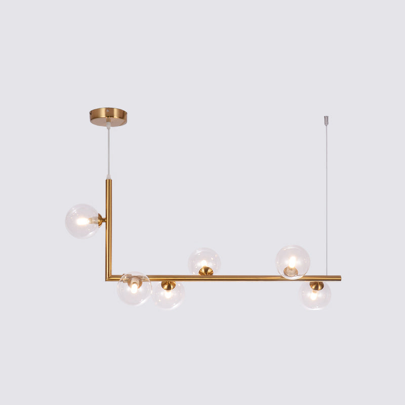Ball Hanging Island Light Postmodern Glass Suspension Pendant Light for Dining Room