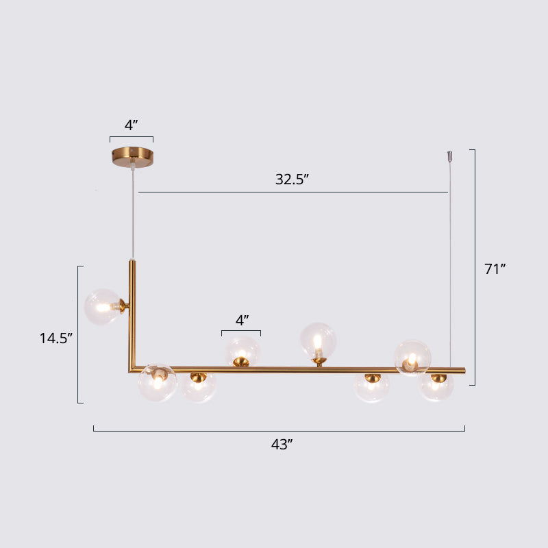 Ball Hanging Island Light Postmodern Glass Suspension Candant Light per sala da pranzo