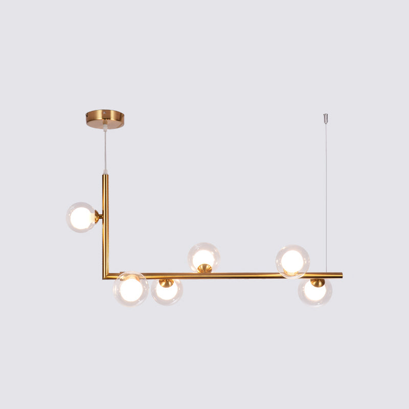 Ball Hanging Island Light Postmodern Glass Suspension Pendant Light for Dining Room