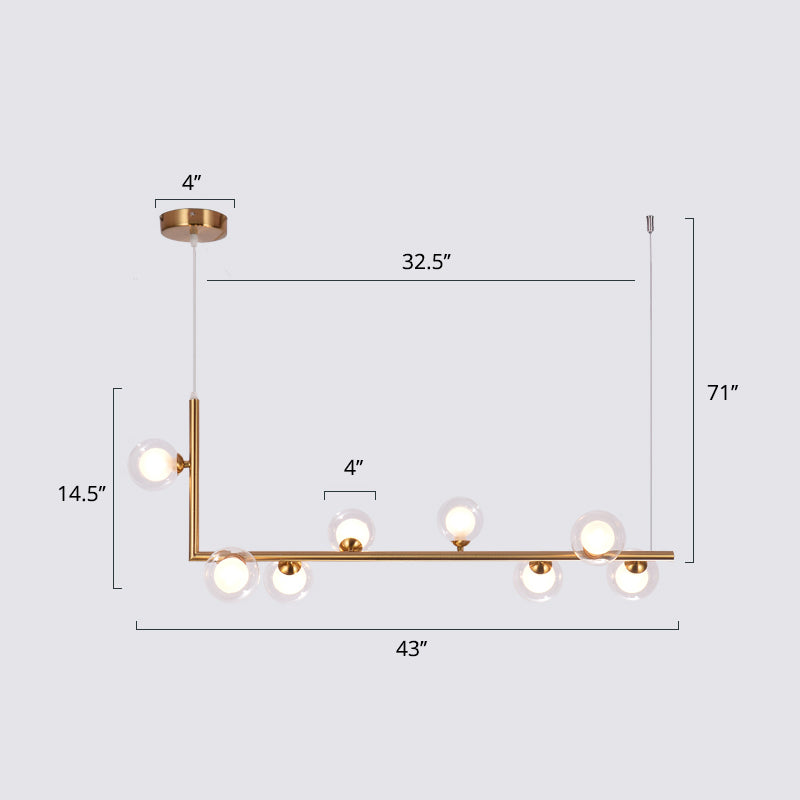 Ball Hanging Island Light Postmodern Glass Suspension Candant Light per sala da pranzo