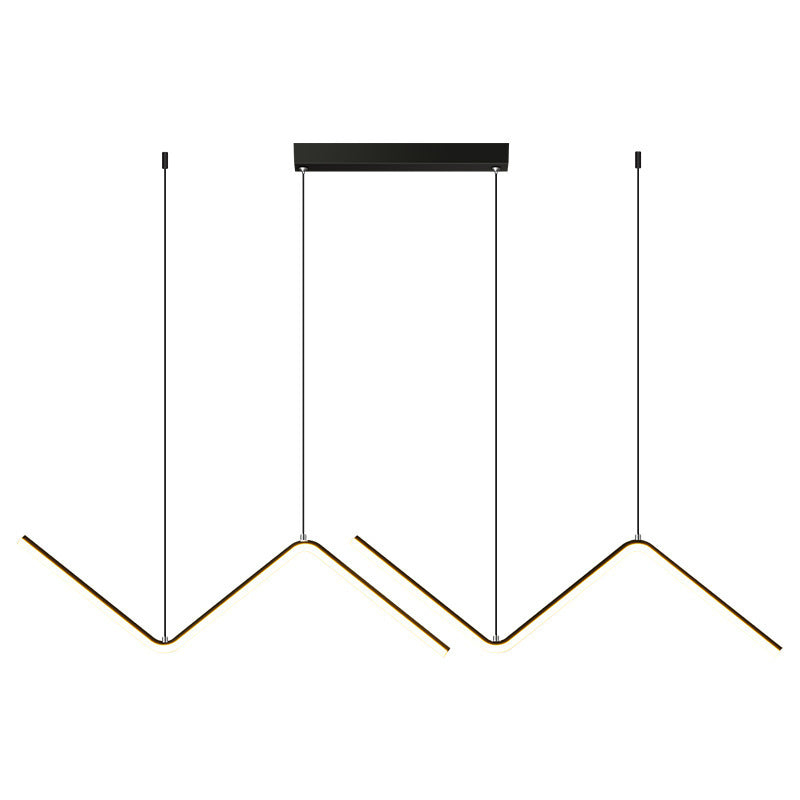 Lampada in alluminio a sospensione a sospensione a forma di Z a forma di Z.