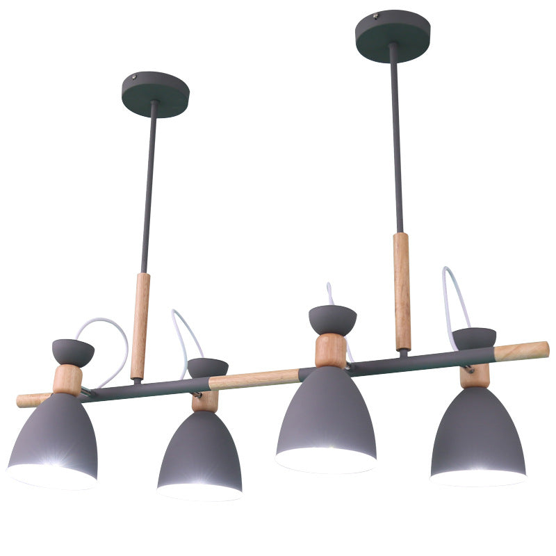 Adjustable Bell Metal Island Lighting Nordic 4 Lights Ceiling Hang Light for Dining Room