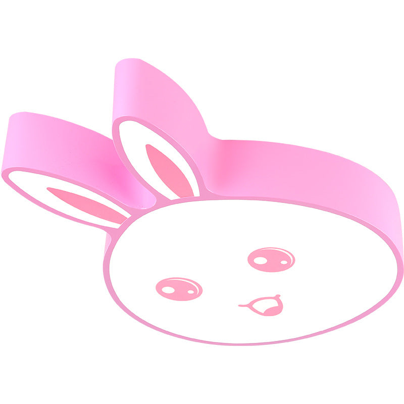 Cartoon Surface Mounted Led Ceiling Light Rabbit Head Shaped Flush Mount with Acrylic Shade for Kindergarten