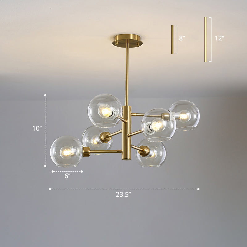 Lámpara colgada con cúpula de estilo de vidrio de estilo posmoderno accesorio de iluminación de lámpara