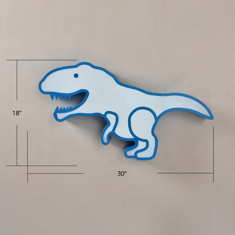 Cartoon Dinosaur Flushmount Ceiling Lamp Metal Kids Room LED Flush-Mount Light Fixture