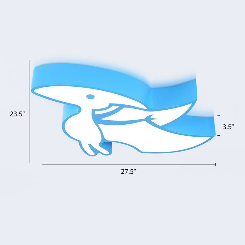 Cartoon Dinosaurier Flushmount Deckenlampe Metall Kinderzimmer LED Unterputz-Leuchte