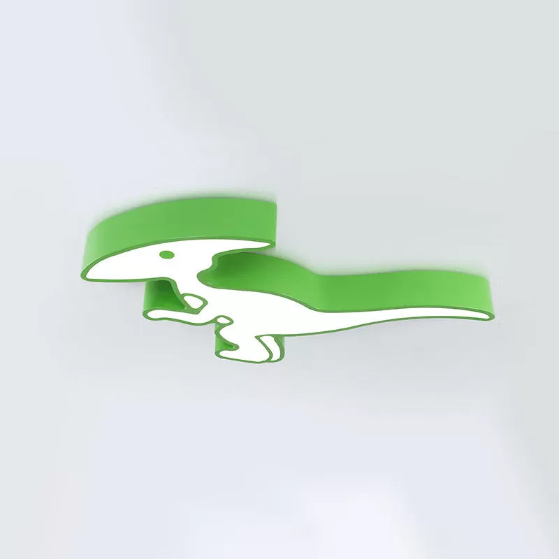 Cartoon Dinosaur Flushmount Ceiling Lamp Metal Kids Room LED Flush-Mount Light Fixture