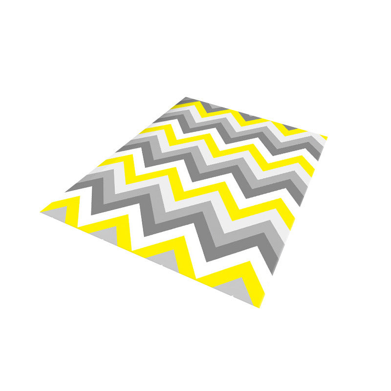 Nordic Geometric Printed Rug Multicolored Polypropylene Area Carpet Anti-Slip Backing Pet Friendly Indoor Rug for Living Room