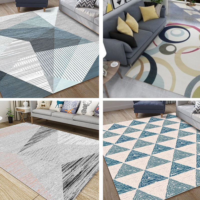 Calming Geo Printed Rug Multicolored Polyster Area Carpet Non-Slip Backing Stain-Resistant Area Rug for Living Room