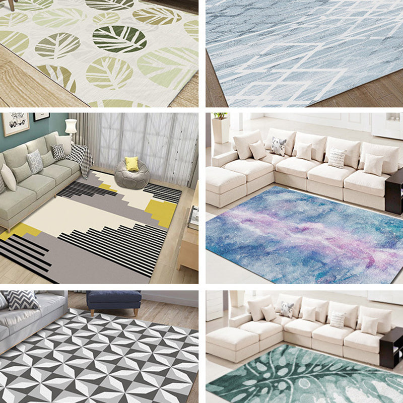 Calming Geo Printed Rug Multicolored Polyster Area Carpet Non-Slip Backing Stain-Resistant Area Rug for Living Room