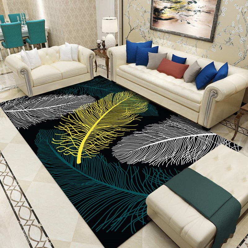 Multicolored Geo Printed Rug Polypropylene Nordic Area Rug Anti-Slip Backing Stain-Resistant Indoor Rug for Living Room