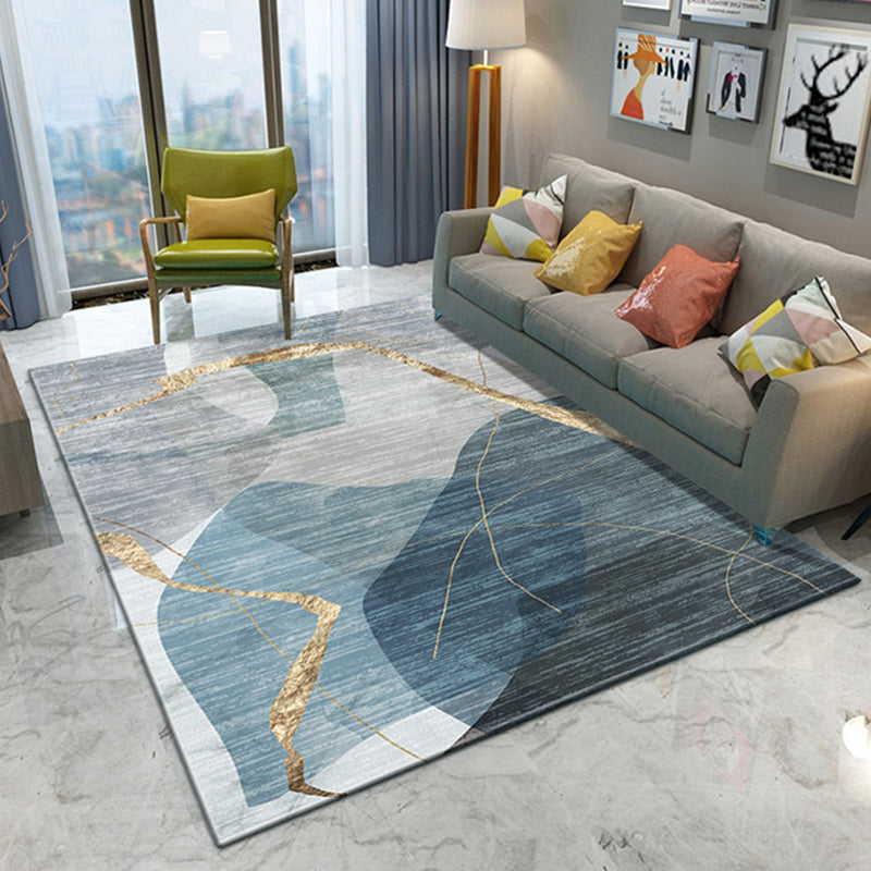 Scandinavian Geometric Printed Rug Multi Colored Simple Area Carpet Non-Slip Backing Washable Indoor Rug for Parlor