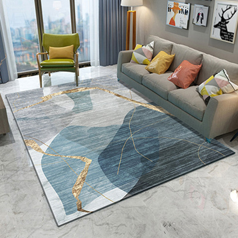 Scandinavian Geometric Printed Rug Multi Colored Simple Area Carpet Non-Slip Backing Washable Indoor Rug for Parlor
