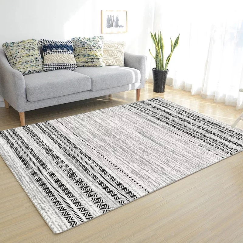 Veelkleurig Scandinavisch tapijt Polyster Geo-bedrukt binnentapijt Antislip achterkant Vlekbestendig gebied Tapijt voor decor