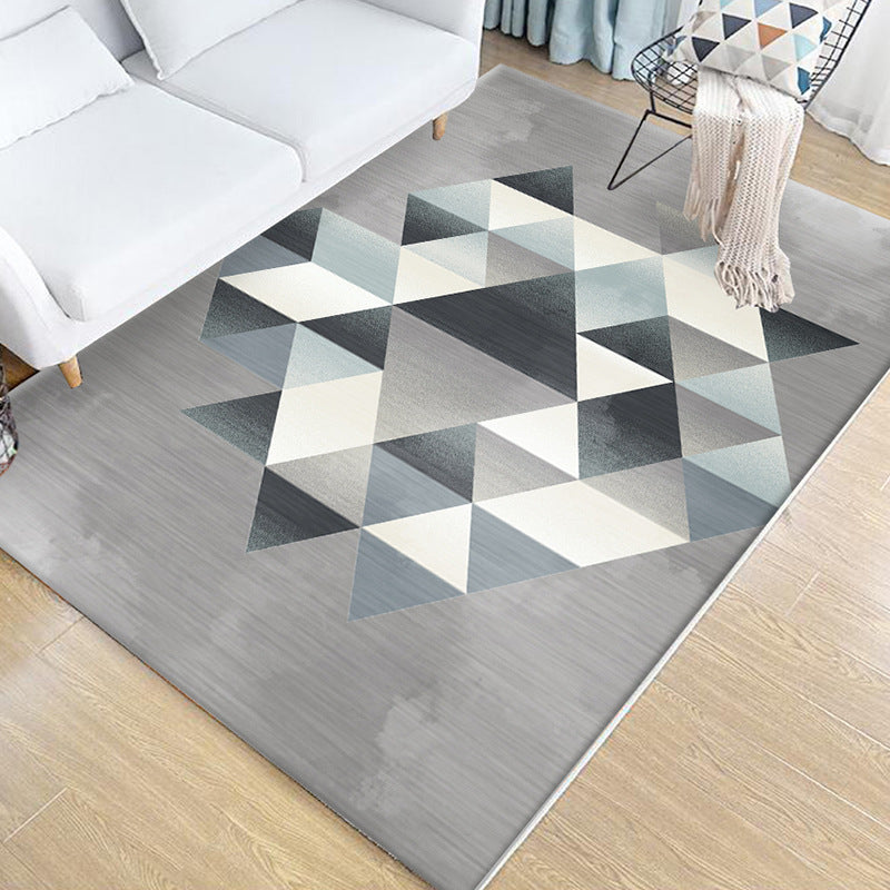 Multi Colored Bedroom Rug Novelty Geo Printed Indoor Rug Polypropylene Anti-Slip Pet Friendly Area Carpet