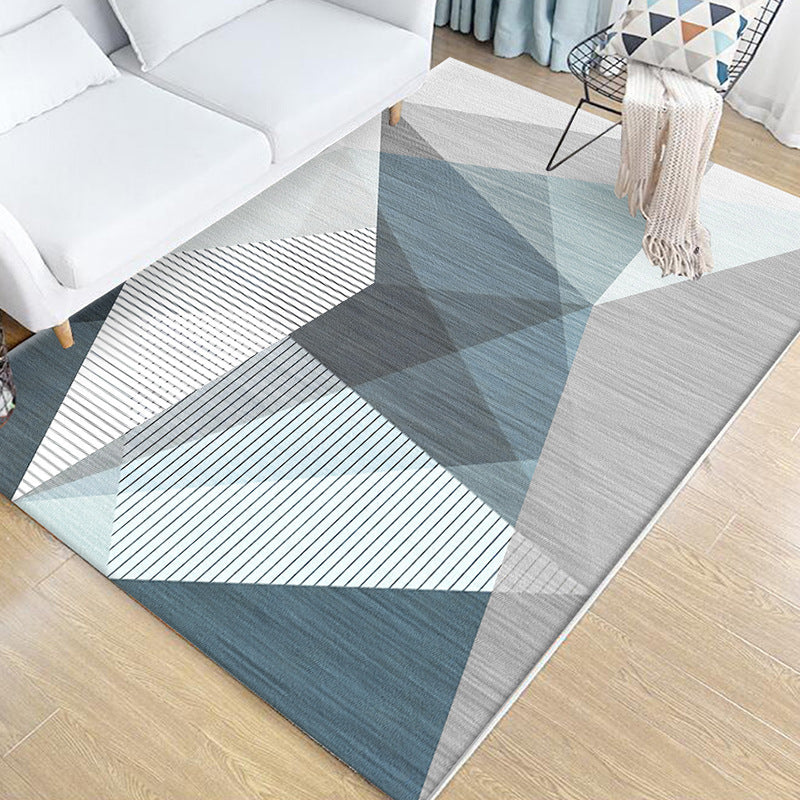 Multi Colored Bedroom Rug Novelty Geo Printed Indoor Rug Polypropylene Anti-Slip Pet Friendly Area Carpet