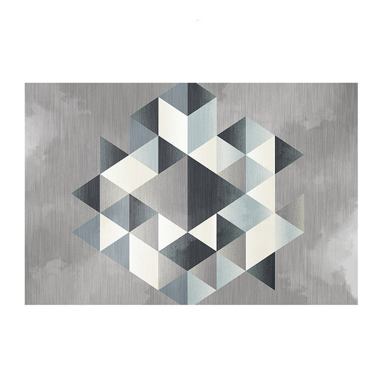 Multi Colored Bedroom Rug Novelty Geo Printed Indoor Rug Polypropylene Anti-Slip Pet Friendly Area Carpet