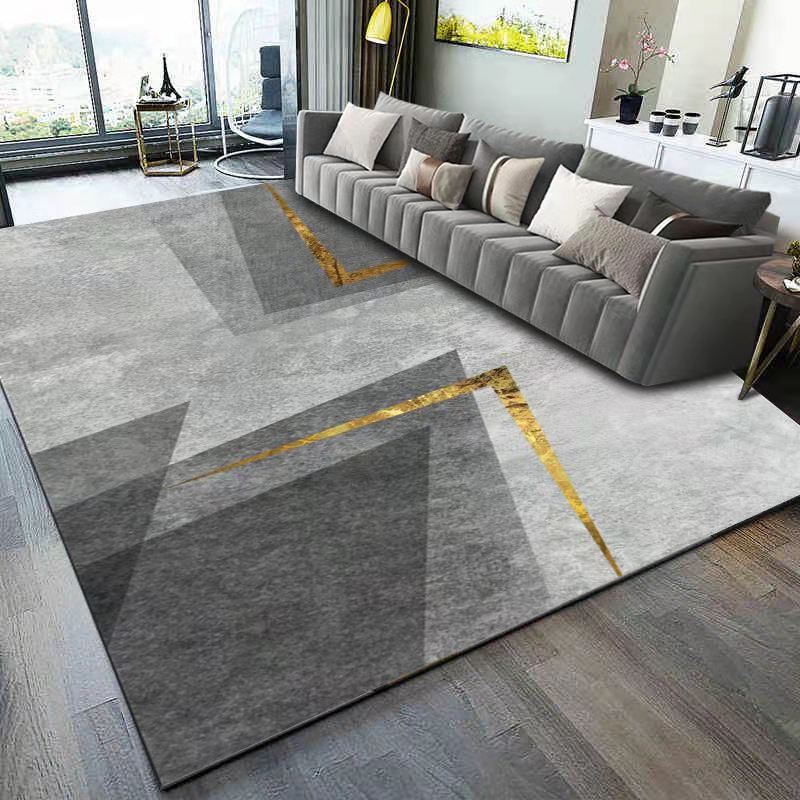 Multi Color Trendy Rug Polyster Geo Printed Area Carpet Non-Slip Backing Pet Friendly Easy Care Indoor Rug for Parlor