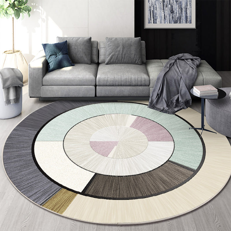 Scandinavisch geo-bedrukt vloerkleed Meerkleurig polyster-tapijt Huisdiervriendelijk, onderhoudsvriendelijk vloerkleed voor decoratie