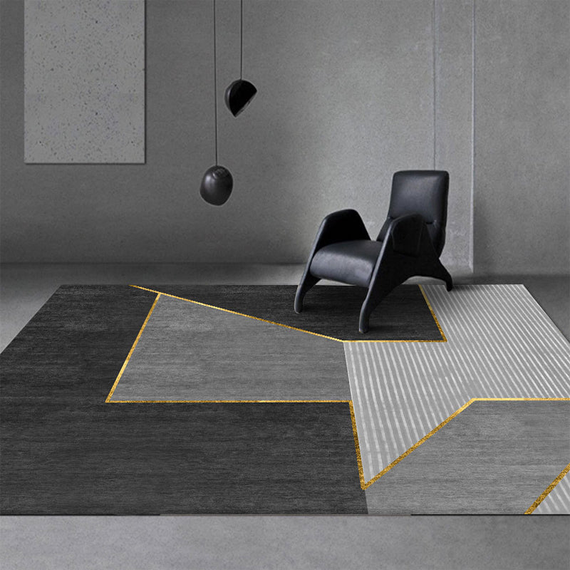 Multi Color Modern Rug Polyster Geo Printed Indoor Rug Anti-Slip Stain-Resistant Area Carpet for Living Room