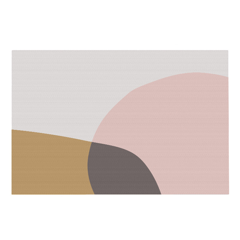 Multi Color Funky Rug Polypropylene Geo Pattern Indoor Rug Anti-Slip Backing Stain-Resistant Carpet for Living Room